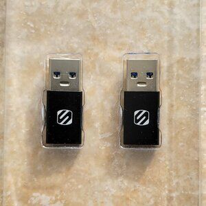 Mini USB A Male to USB Type C Female Adapter, 2-Pack